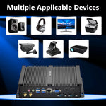 US Stock Mini PC, Core i5, 8GB RAM+256GB SSD, Fanless Industrial Pc with 2xCOM RS232, Dual Display