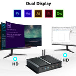 US Stock Silent Mini PC, Core i5 4th CPU, 8GB RAM/256GB SSD, Industrial PC with 6xCOM RS232, Dual HD Display, 2xNics