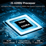 Fanless Industrial Mini PC Core i5-4200U 16GB+256GB SSD 24/7 Silent Work HD VGA LAN 2xRS232 6xUSB US Stock