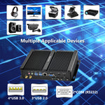 US Stock Fanless Mini PC, Core i5-8250U CPU, DDR4 RAM/NVMe SSD, 4K UHD Dual Display, 2xRS232 COM, Personal Mini Desktop Computer
