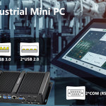 US Stock Mini PC, Core i5, 8GB RAM+256GB SSD, Fanless Industrial Pc with 2xCOM RS232, Dual Display