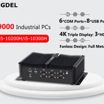 KINGDEL Powerful Industrial Mini PC Core i5-10200H/10300H 16GB DDR4 RAM 512GB NVMe SSD 4K 4096x2304 3xHD 6xCOM