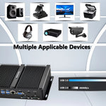 US Stock Powerful Mini PC, Core i7-1165G7 (4.7GHz), 32GB DDR4/1TB NVMe, 4K UHD Dual Display, Fanless Industrial PC, 2x RS232