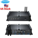 US Stock Industrial Mini PC, Core i5, 4GB RAM+128GB SSD, 4xRS232 COM Ports, 2xLAN, HD+VGA, Fanless Full Metal Case