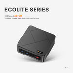 BOSGAME E4 Mini PC AMD Ryzen 5 3550H 16GB DDR4 512GB PCIe SSD 8-Core Radeon Graphics Dual RJ45 4K Triple Display USB-C USB 3.2