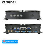 Fanless Industrial Mini PC Core i5 Dual Core 4GB RAM 512GB SSD 2xNIC 4xCOM RS232 HD/VGA Silent Metal Case Industrial Computer