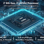 US Stock Mini Desktop Computer, Core i7 8th, 16GB DDR4/256GB NVMe SSD, Business PC with 4K UHD Dual Display (HD+DP)