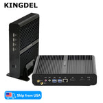 KINGDEL Fanless Mini PC Core i7-8550U Quad-Core DDR4 RAM NVMe SSD Desktop Computer 4K HD DP Gigabit LAN USB US Warehouse