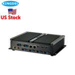 US Stock Fanless Industrial PC, Mini Computer with i7 CPU, 8GB RAM, 512GB SSD, 2xNICs, 2xHD, 6xCOM RS232, Full Metal Case