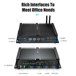 KINGDEL Industrial Mini PC i7 8GB+128GB SSD 6COM RS232 Dual LAN 2HD 4USB3.0 4*USB2.0 Portable Fanless Control Host