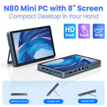 New Intel Celeron N80 8-Inch Industrial Mini PC with Capacitive Touch Screen Quad-Core Windows 11 SSD DDR5