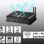 US Stock Mini PC, Fanless Industrial PC, i5 Dual Core CPU, 8GB RAM, 128GB SSD, 2xNICs, 4xCOM RS232, HD+VGA, Full Metal Case