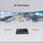 KINGDEL Fanless Mini PC Core i7 10th Generation 16GB DDR4 RAM 1TB NVMe SSD 3xHD 4K 4096x2304, 2xRJ45 Giga LAN 6xCOM