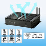 KINGDEL Industrial Mini Computer, Celeron 1007U/1037U, 4x RS232 COM, 2x Gigabit NICs, Fanless, Full Metal Case