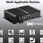 Powerful Fanless Industrial Mini Desktop Computer Core i5 4xRS232 COM Dual LAN Dual Display HD VGA Silent PC