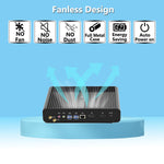 US Stock Fanless Mini PC i7-8550U 16GB DDR4 512GB NVMe SSD 4K UHD Dual Display HD+DP Business Compact Desktop Computer