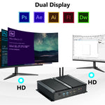 US Stock Industrial Fanless Mini PC i7 6COM RS232 2LAN 2HD 4USB3.0 4*USB2.0 4GB+512GB SSD Portable Industrial Control Host
