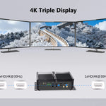 KINGDEL Fanless Mini PC Core i7 10th Generation 16GB DDR4 RAM 1TB NVMe SSD 3xHD 4K 4096x2304, 2xRJ45 Giga LAN 6xCOM
