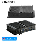 KINGDEL Industrial Mini Computer, Celeron 1007U/1037U, 4x RS232 COM, 2x Gigabit NICs, Fanless, Full Metal Case