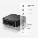 BOSGAME E4 Mini PC AMD Ryzen 5 3550H 16GB DDR4 512GB PCIe SSD 8-Core Radeon Graphics Dual RJ45 4K Triple Display USB-C USB 3.2