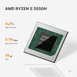 BOSGAME E4 Mini PC AMD Ryzen 5 3550H 16GB DDR4 512GB PCIe SSD 8-Core Radeon Graphics Dual RJ45 4K Triple Display USB-C USB 3.2
