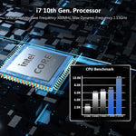 US Stock 10th Gen i7 Fanless Mini PC 32GB DDR4 512GB NVMe SSD 4K HD DP Business Desktop 32GB DDR4+512GB NVMe SSD