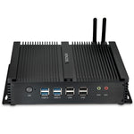 US Stock Silent Mini PC, Core i5 4th CPU, 8GB RAM/256GB SSD, Industrial PC with 6xCOM RS232, Dual HD Display, 2xNics