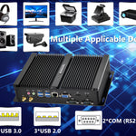 US Stock Fanless Mini PC, Core i5-8250U CPU, DDR4 RAM/NVMe SSD, 4K UHD Dual Display, 2xRS232 COM, Personal Mini Desktop Computer