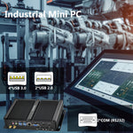 US Stock Fanless Industrial PC, Core i5-4200U CPU, 16GB+512GB SSD, 2xCOM RS232, Dual Display HD+VGA
