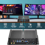US Stock Fanless Industrial Mini PC i7-8565U/i7-8559U All Metal Silent 2*RS232 HD VGA LAN USB 32GB DDR4+ 1TB NVMe SSD