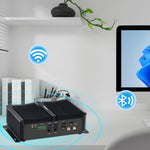 KINGDEL Fanless Mini PC Core i7 10th Generation 16GB DDR4 RAM 1TB NVMe SSD 3xHD 4K 4096x2304, 2xRJ45 Giga LAN 6xCOM