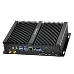 US Stock Fanless Mini PC, i7 8th Gen(4.6GHz Max.), 16GB DDR4/1TB NVMe SSD, 4K Dual Display HD+VGA, Industrial PC with 2xRS232