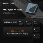 Origimagic N2 Pro Mini PC AMD Ryzen 7 6800H 8C/16T 4.7GHz 32GB DDR5 RAM 512GB PCle 4.0 NVME SSD Radeon 680M 8K UH
