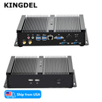 US Stock Fanless Industrial PC, Core i5-4200U CPU, 16GB+512GB SSD, 2xCOM RS232, Dual Display HD+VGA