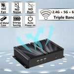 11th Gen i7 Fanless Mini PC 32GB RAM 1TB NVMe SSD 4K UHD Dual RS232 COM Full Metal Industrial Desktop Computer