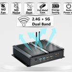 US Stock Silent Mini PC, Core i5 4th CPU, 8GB RAM/256GB SSD, Industrial PC with 6xCOM RS232, Dual HD Display, 2xNics