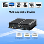 US Stock Industrial Fanless Mini PC i7 6COM RS232 2LAN 2HD 4USB3.0 4*USB2.0 4GB+512GB SSD Portable Industrial Control Host