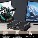 US Stock Mini Gaming PC, Core i7 12th CPU, 64GB DDR4+2TB NVMe, 4K Dual Display, WF6E+BT5.3, Full Metal Case