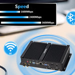US Stock Fanless Mini PC, i7 12th Gen. CPU, 16GB DDR4 RAM/512GB NVMe, 4K HD+VGA, Industrial PC with 2xRS232, WF6E+BT5.3